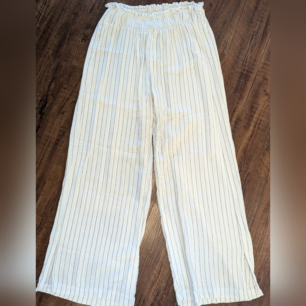 White/Black Striped Pants L